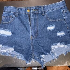 Denim Distressed Women Shorts